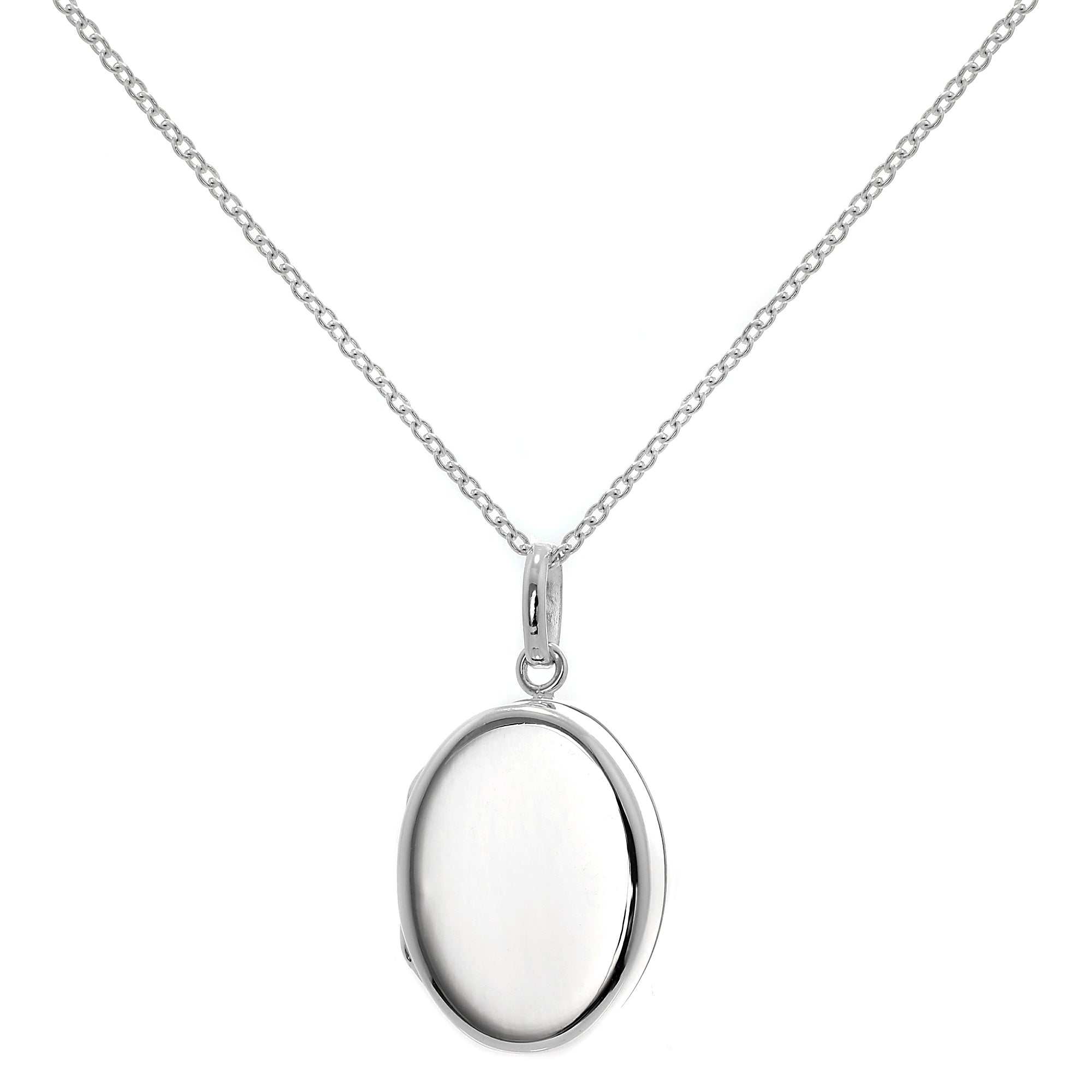 Halskette mit ovalem Medaillon aus Sterlingsilber an einer Kette