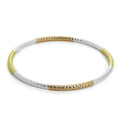 Armreif aus Sterlingsilber mit Diamantschliff und Goldlegierung