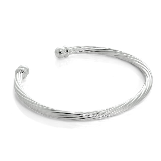 Sterlingsilber Gedreht Herren Torque Armreif