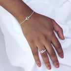 Armband aus Sterlingsilber mit Erbskette und Anker