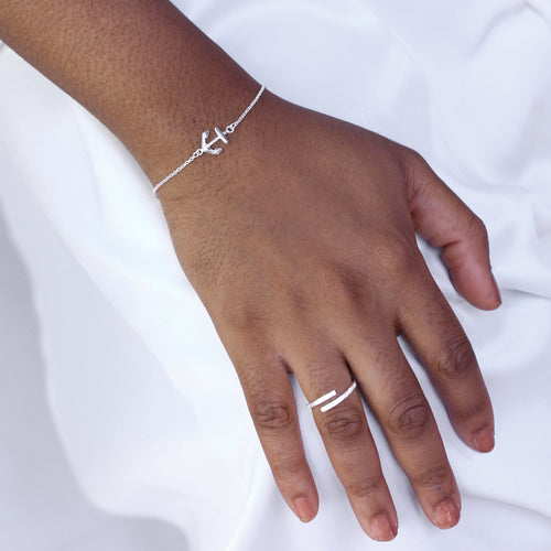 Sterlingsilber Belcher Armbanf mit Anker
