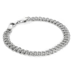 Bettelarmband aus Sterlingsilber mit Doppelpanzerkette