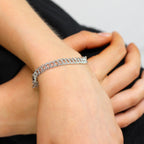 Bettelarmband aus Sterlingsilber mit Doppelpanzerkette