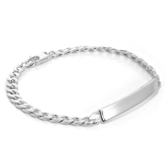 Sterlingsilber 6mm Panzer Kette Frauen Namensschild Armband