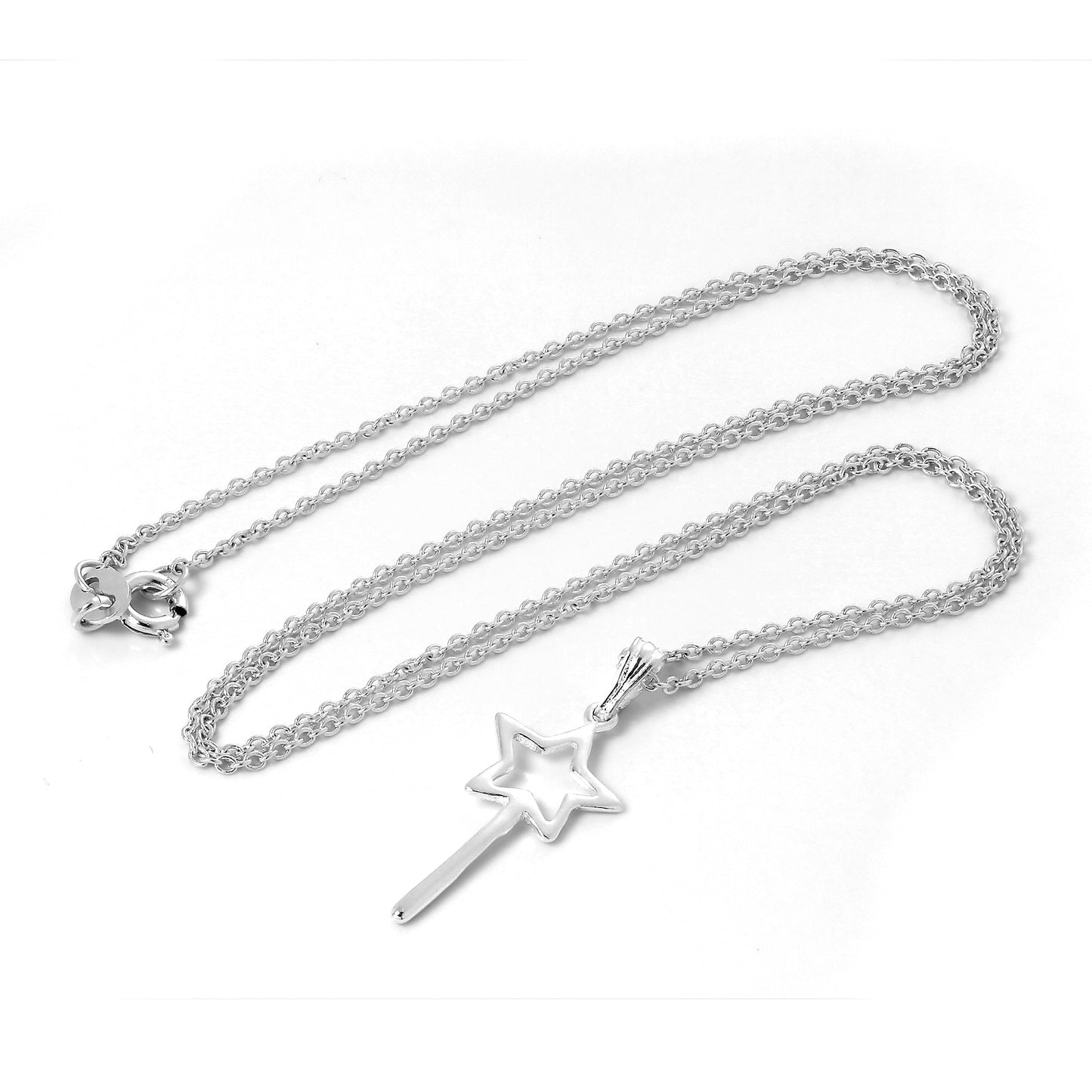 Sterlingsilber Zauberstab Anhänger Halskette