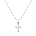 Kleine Halskette aus Sterlingsilber mit gotischem Kreuzanhänger und Zirkonia, 16–22 Zoll