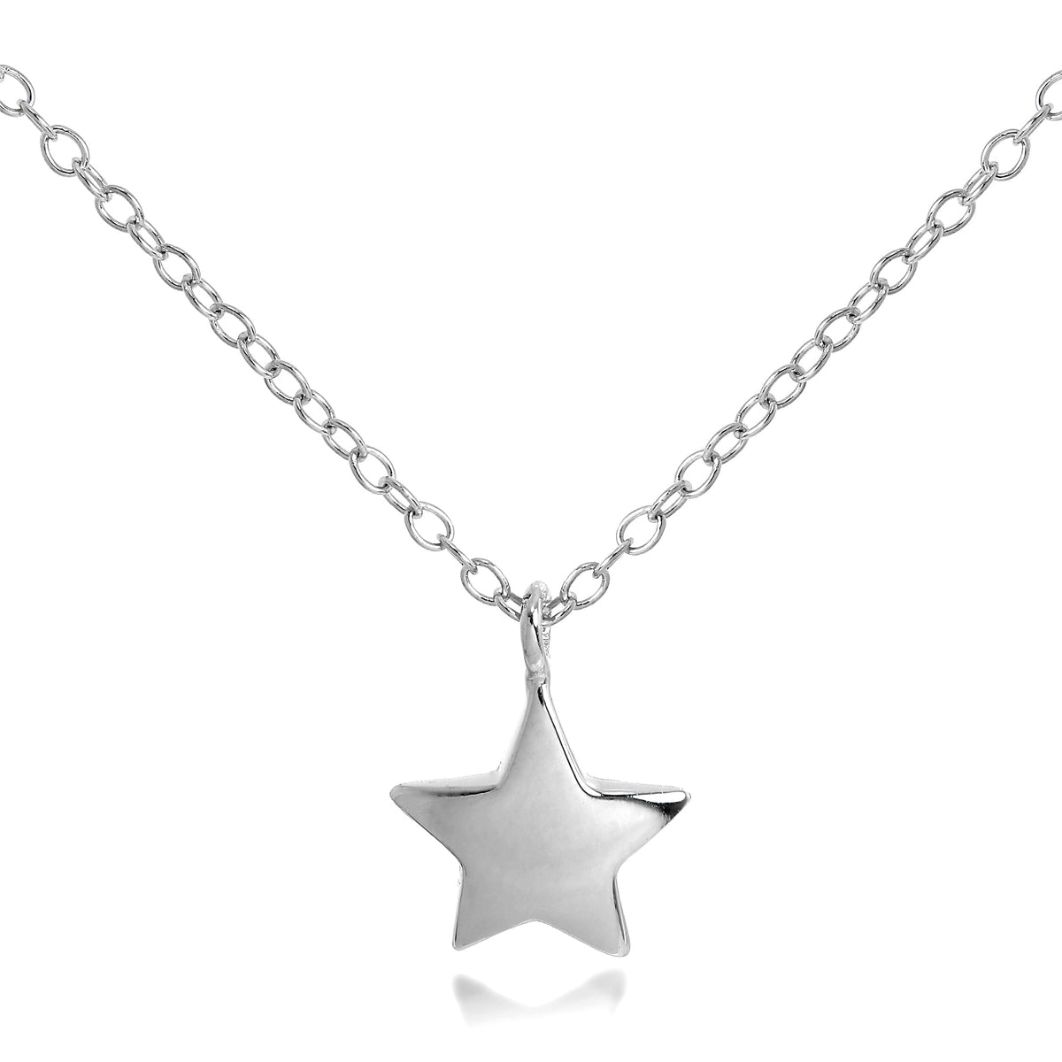 Sterlingsilber Stern Anhänger Halskette an 45,5 cm Kette