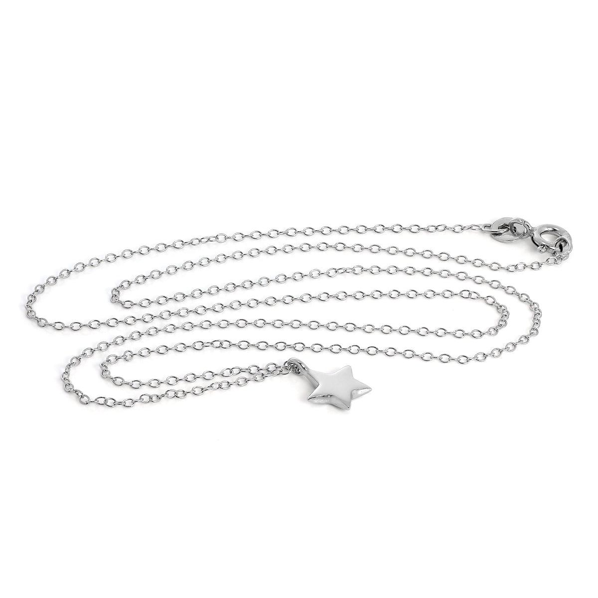 Sterlingsilber Stern Anhänger Halskette an 45,5 cm Kette