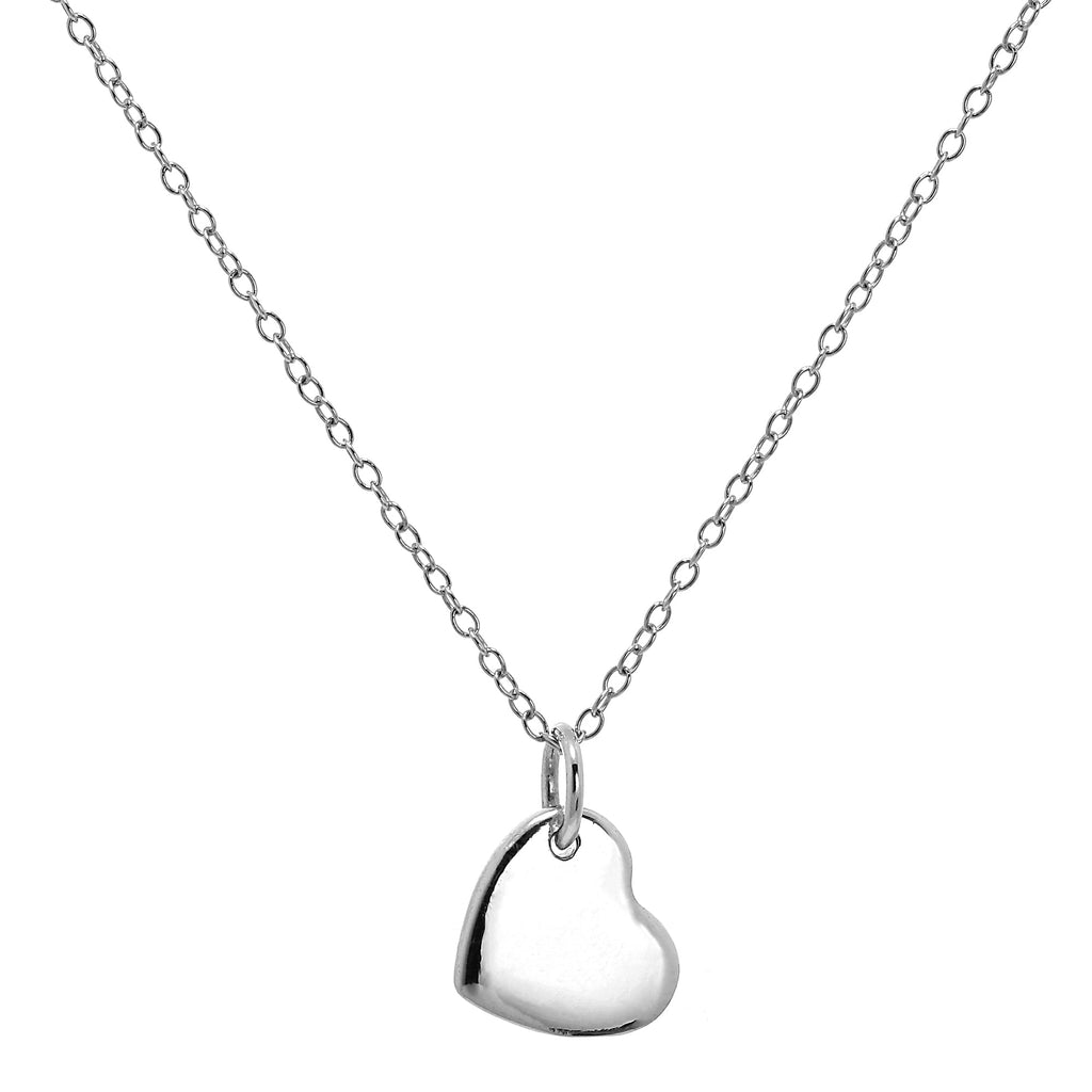 Sterlingsilber Gravierbares Herz 18 Zoll Belcher Kette Halskette