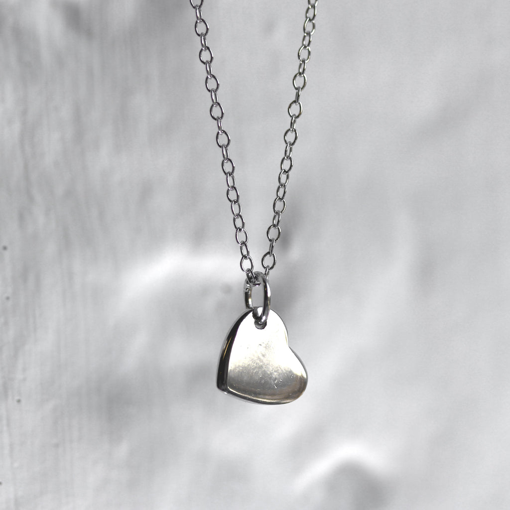 Sterlingsilber Gravierbares Herz 18 Zoll Belcher Kette Halskette