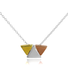 Vergoldet Sterlingsilber Trapez Halskette an 45,5 cm Kette