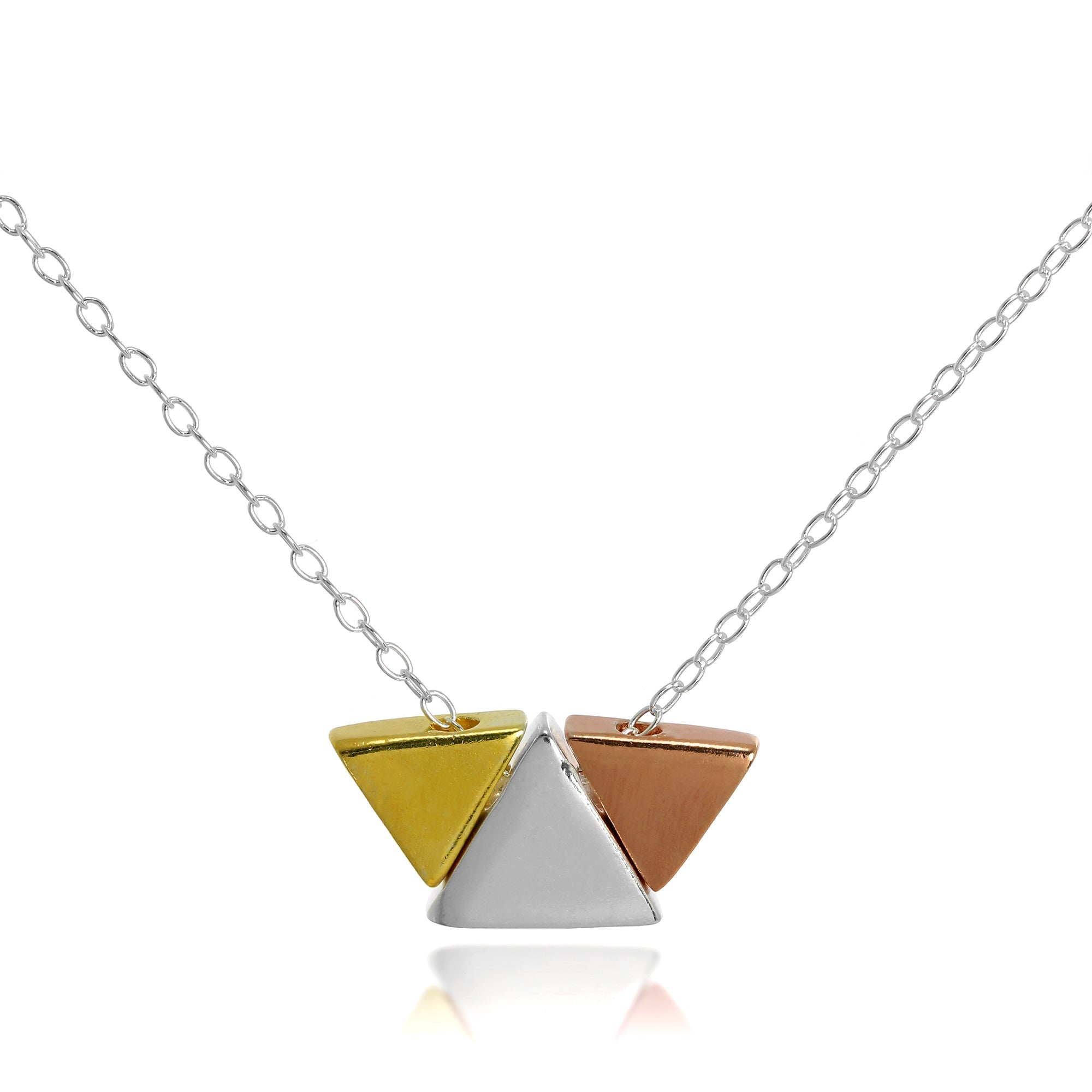 Vergoldet Sterlingsilber Trapez Halskette an 45,5 cm Kette