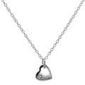 Sterlingsilber 45,5 cm Belcher Kette Herz Halskette mit CZ Kristall