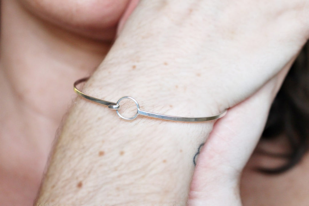 Sterlingsilber Haken & Öse Armreif