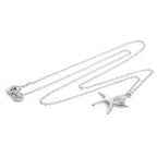 Sterlingsilber Seestern mit CZ Kristall Anhänger Halskette an 40,5 cm Kette