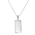 Halskette mit rechteckigem Anhänger aus Sterlingsilber zum Gravieren