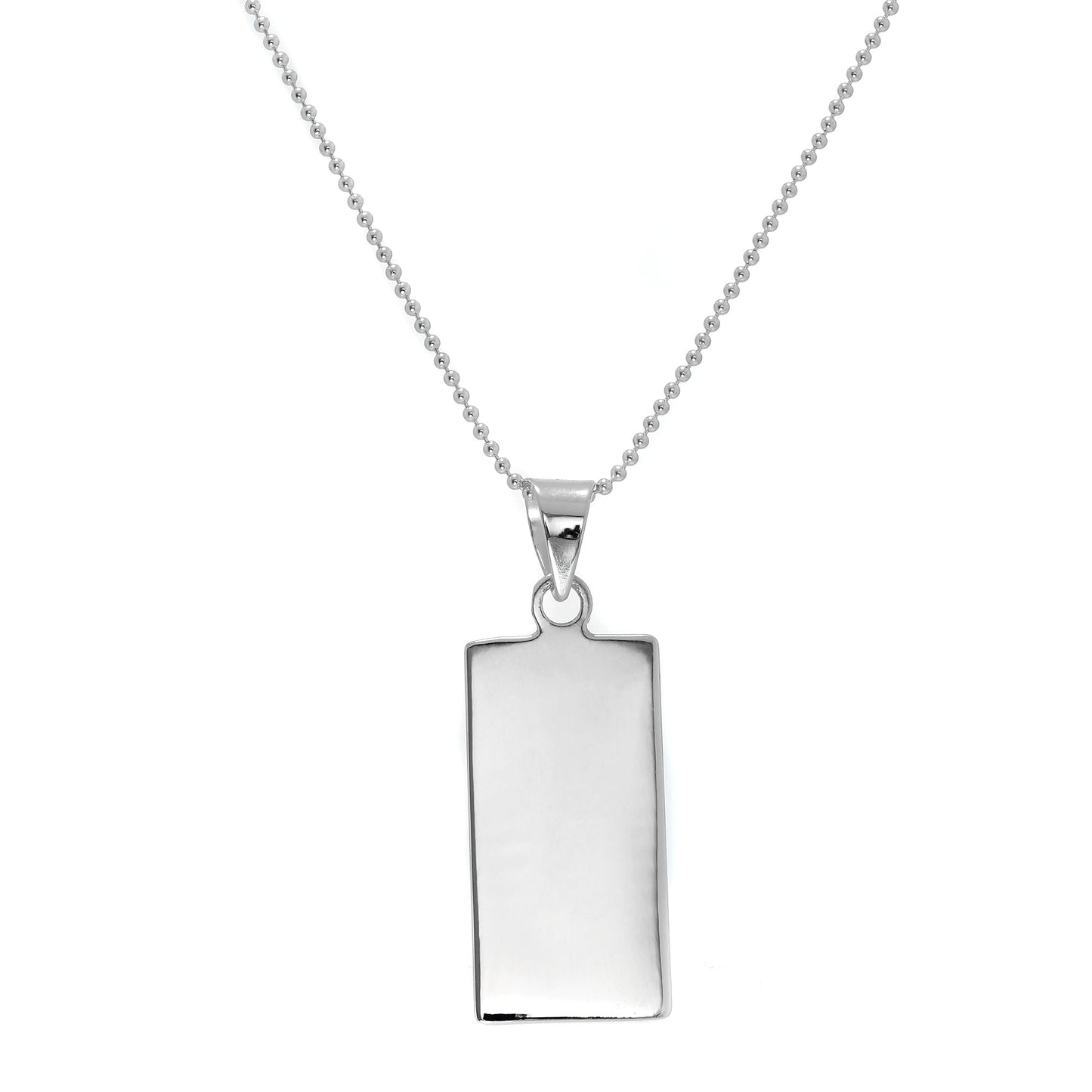 Halskette mit rechteckigem Anhänger aus Sterlingsilber zum Gravieren