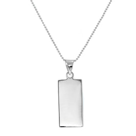 Halskette mit rechteckigem Anhänger aus Sterlingsilber zum Gravieren