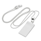 Halskette mit rechteckigem Anhänger aus Sterlingsilber zum Gravieren