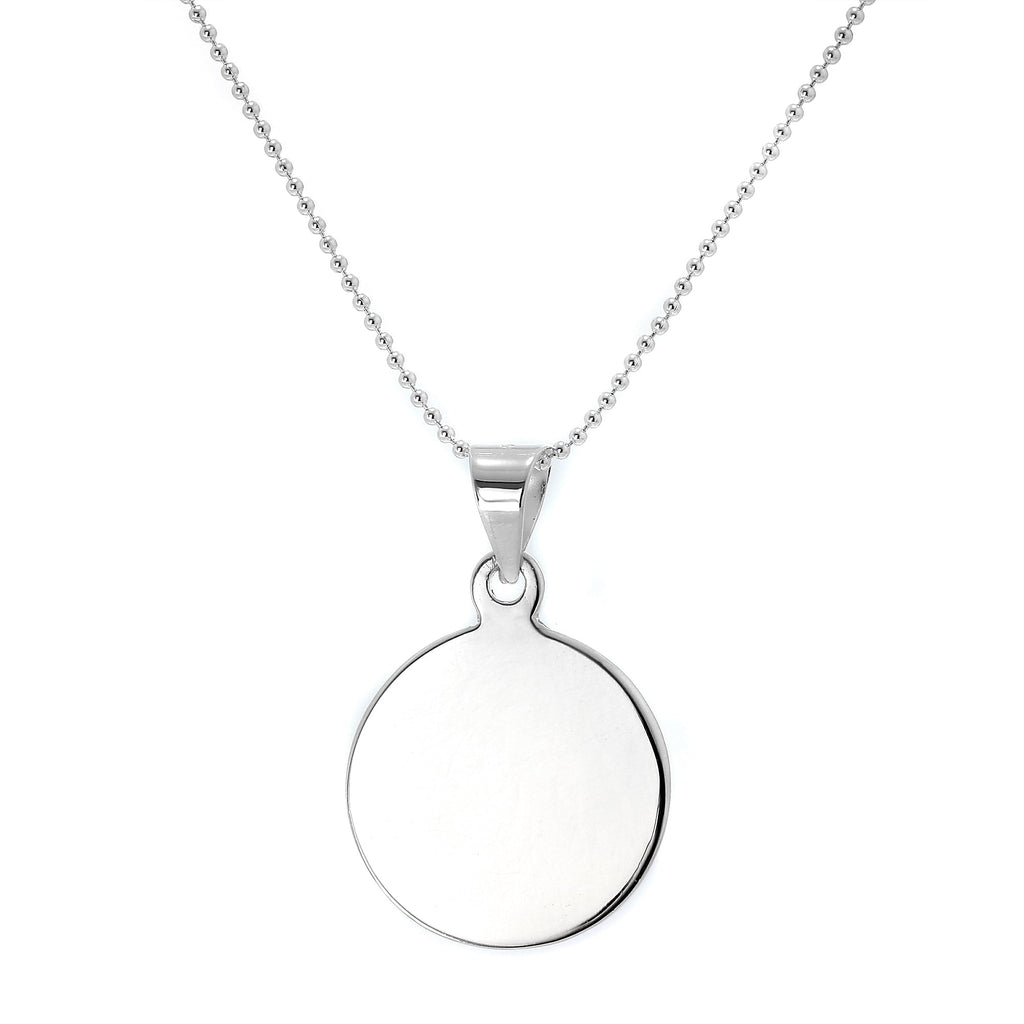 Halskette mit rundem Anhänger aus Sterlingsilber zum Gravieren
