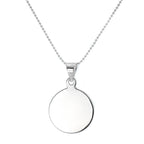 Halskette mit rundem Anhänger aus Sterlingsilber zum Gravieren