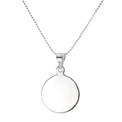 Halskette mit rundem Anhänger aus Sterlingsilber zum Gravieren
