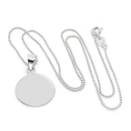 Halskette mit rundem Anhänger aus Sterlingsilber zum Gravieren