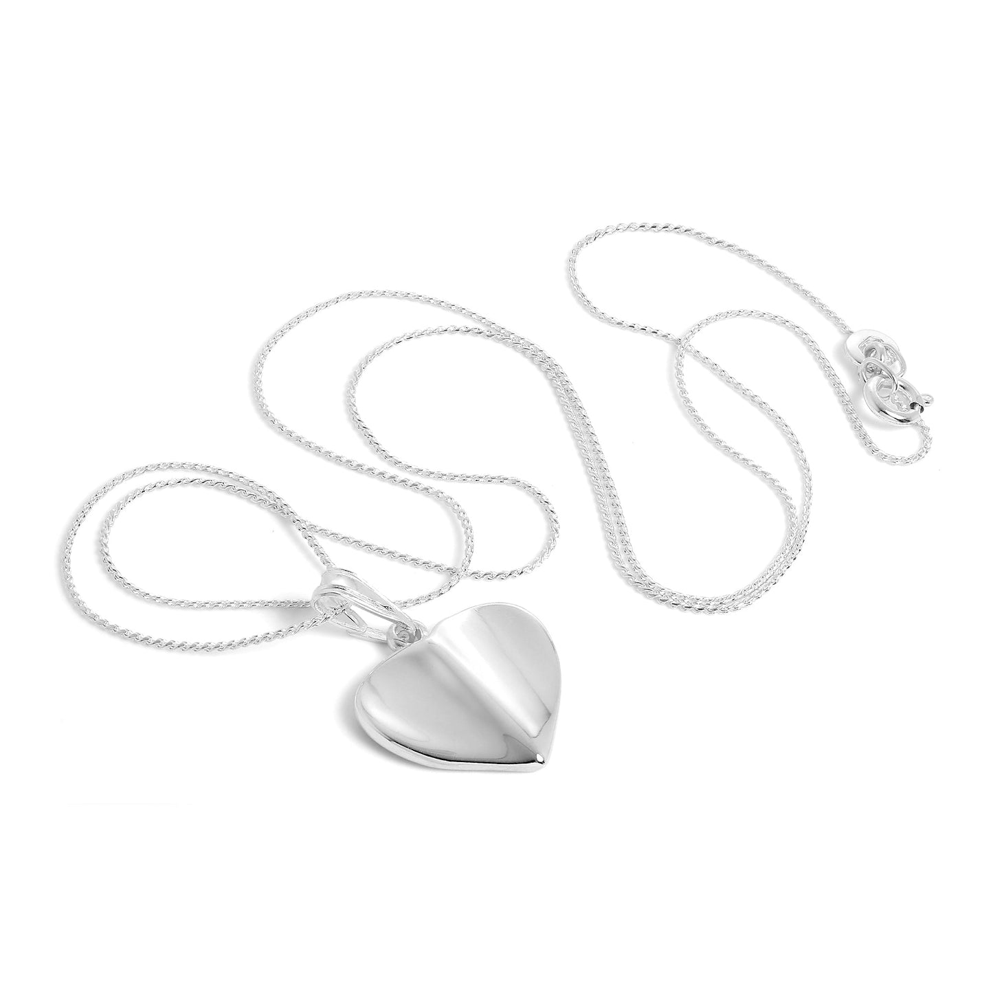 Sterling Silver Heart Pendant Necklace 16 - 22 Inches