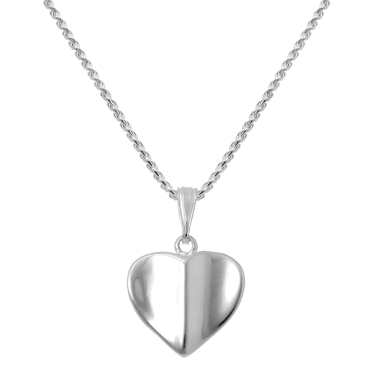 Sterling Silver Heart Pendant Necklace 16 - 22 Inches