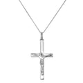 Schwere Halskette aus Sterlingsilber mit Kreuzanhänger, 40–56 cm
