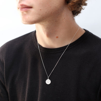 Mattes Sterlingsilber-Anhänger mit St.-Christophorus-Medaille, 40–56 cm