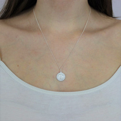 Mattes Sterlingsilber-Anhänger mit St.-Christophorus-Medaille, 40–56 cm