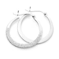 Sterlingsilber Mattiert 22 mm Creolen Ohrringe