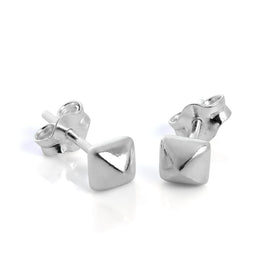 Sterlingsilber Quadrat Pyramide Ohrstecker