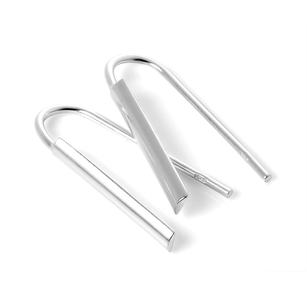 Schlichte Durchzieher-Ohrringe aus Sterlingsilber mit Stab