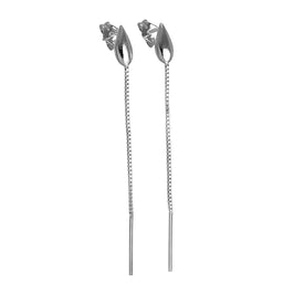 Sterlingsilber Kastenkette & Stange Baumel Ohrstecker