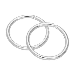 Sterlingsilber 1 mm Röhre Schläfer 14 mm Creolen Ohrringe