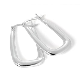 Sterlingsilber Länglich Quadratisch 16 mm Creolen Ohrringe