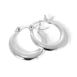 Einfach Sterlingsilber Klein 17 mm Creolen Ohrringe