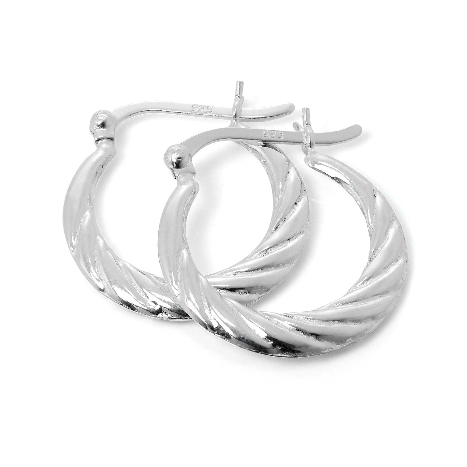 Sterling Silver Twisted Creole 19mm Hoop Earrings - jewellerybox