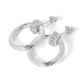 Sterlingsilber & CZ Kristall Ohrstecker & Creolen Ohrstecker
