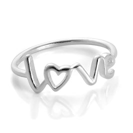 Sterlingsilber Love Heart Ring Größe I - W