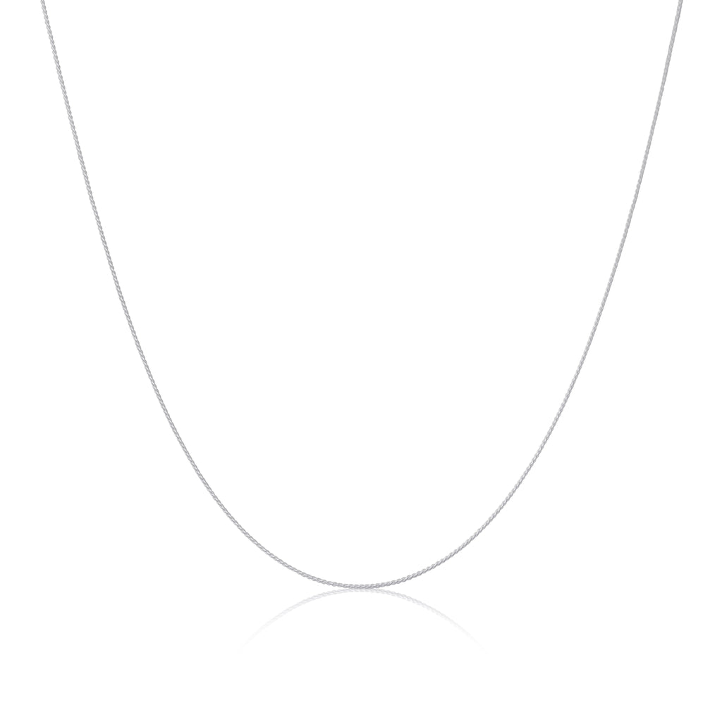 Feine Halskette aus Sterlingsilber mit Fuchsschwanzkette 14–28 Zoll