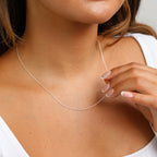 Feine Halskette aus Sterlingsilber mit Fuchsschwanzkette 14–28 Zoll