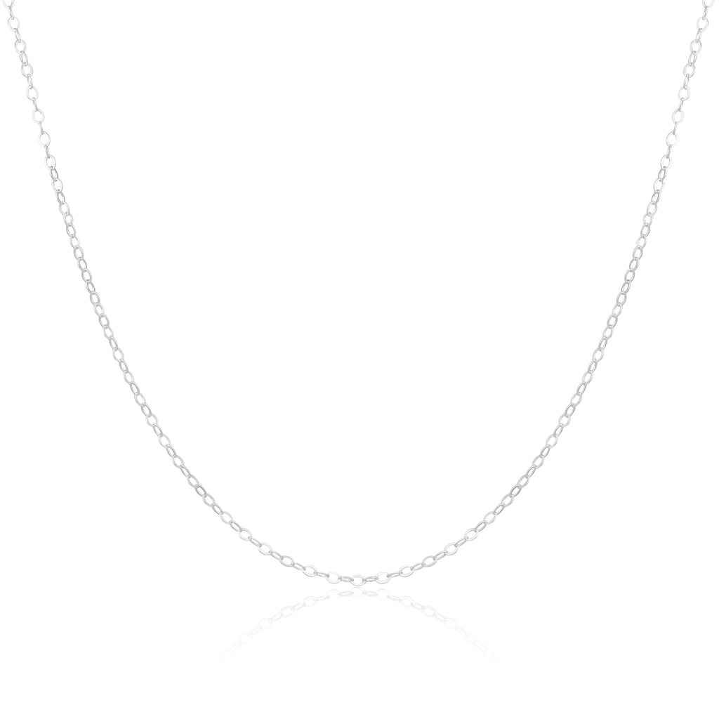 Leichte flache Kabelkette aus Sterlingsilber, 40–56 cm