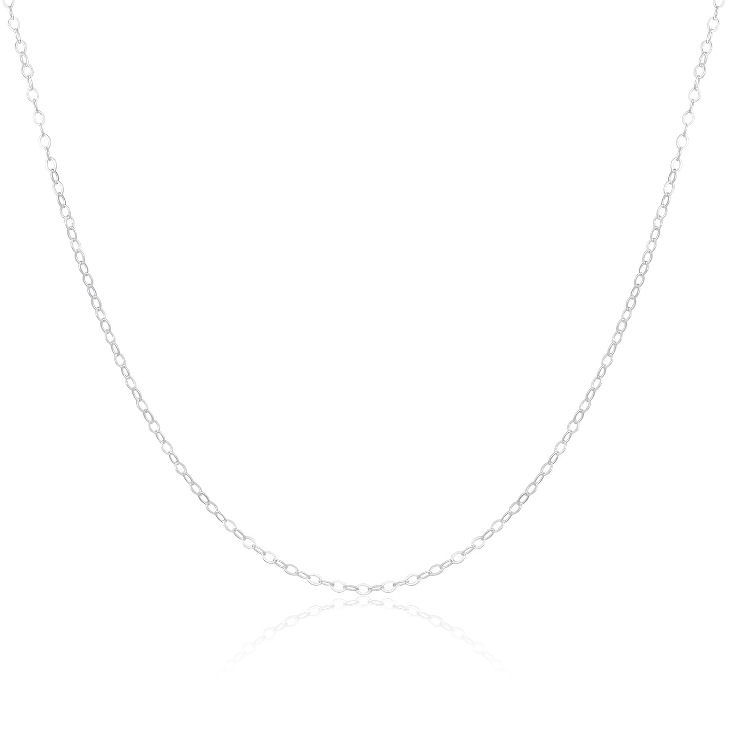 Leichte flache Kabelkette aus Sterlingsilber, 40–56 cm