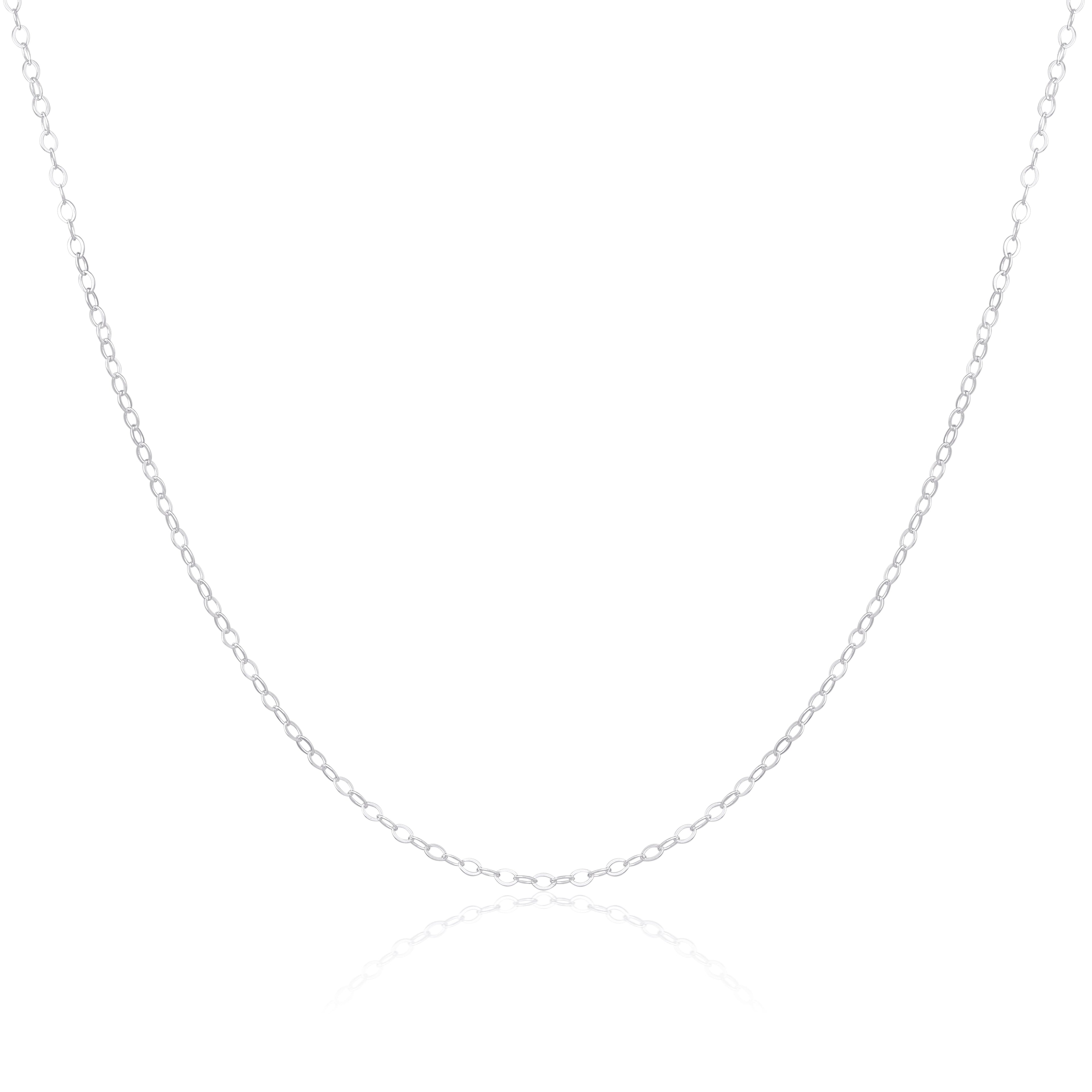 Leichte flache Kabelkette aus Sterlingsilber, 40–56 cm