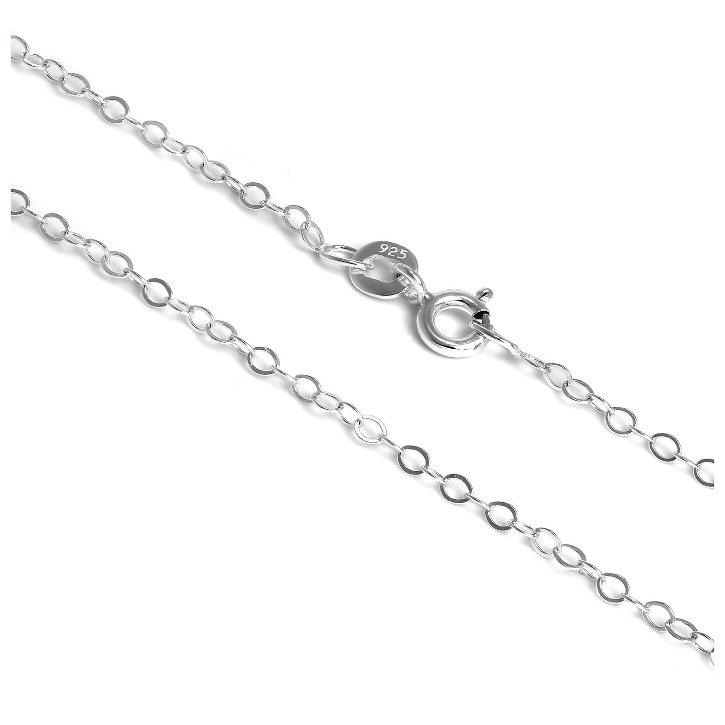 Leichte flache Kabelkette aus Sterlingsilber, 40–56 cm