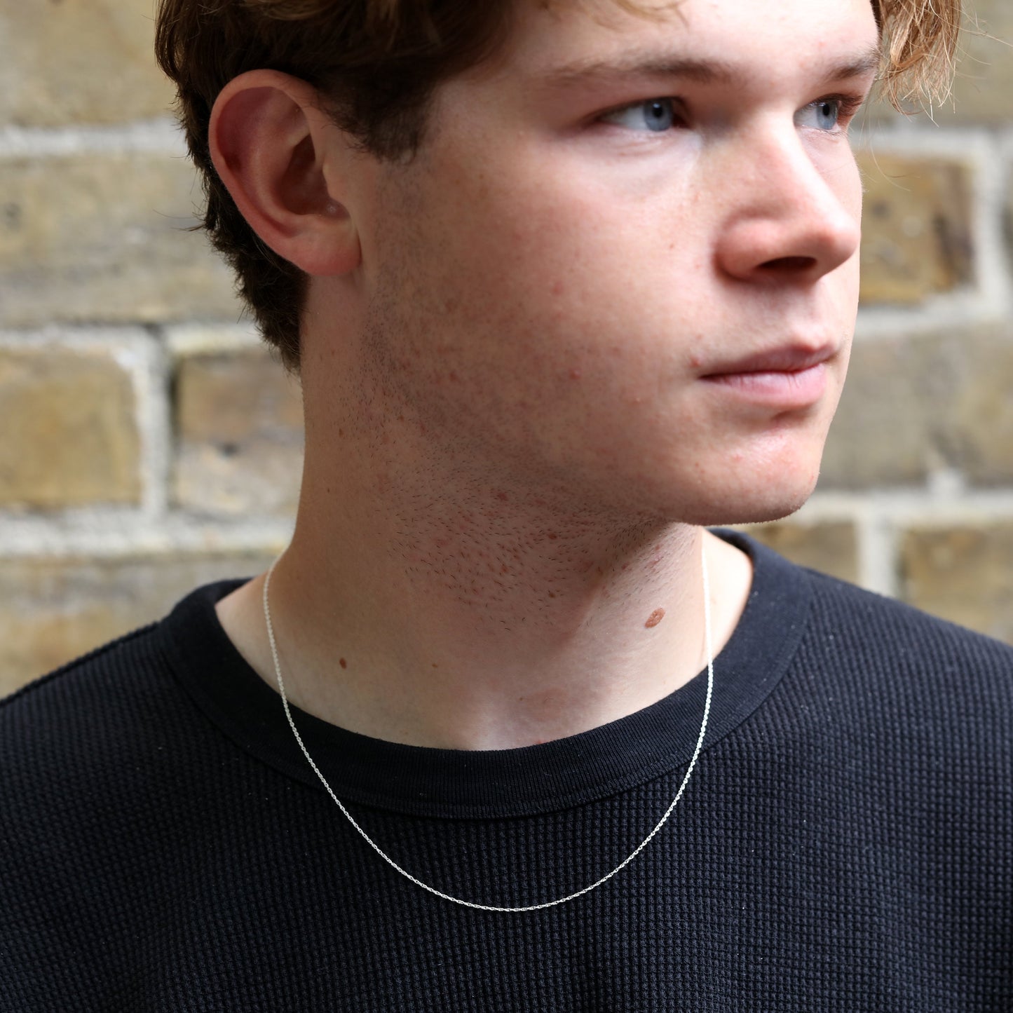 Halskette aus feinem Sterlingsilber mit Prince-of-Wales-Kette 14–28 Zoll