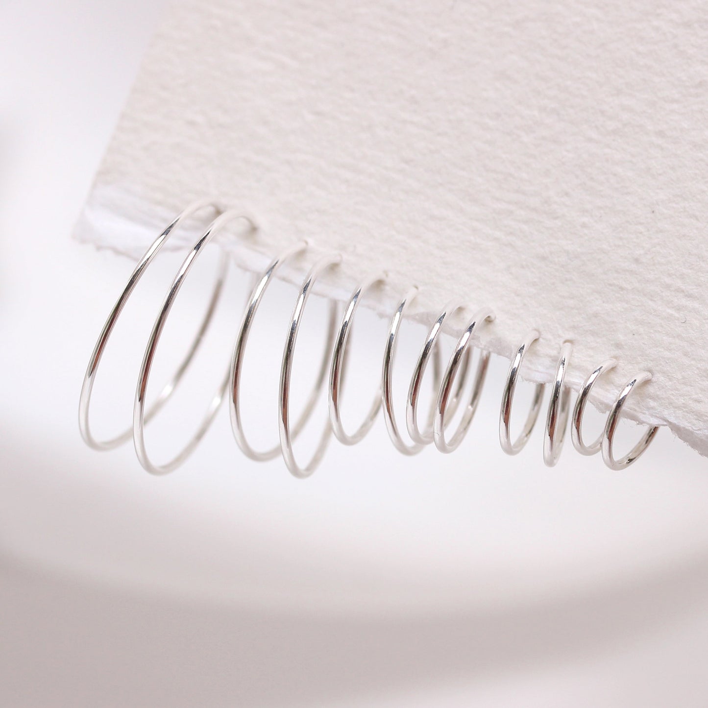 Leichte Ohrringe aus Sterling Silber 8 mm - 22 mm